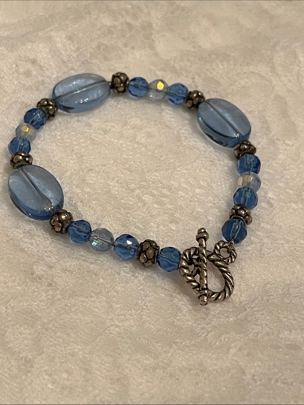 Blue Bead Toggle Bracelet